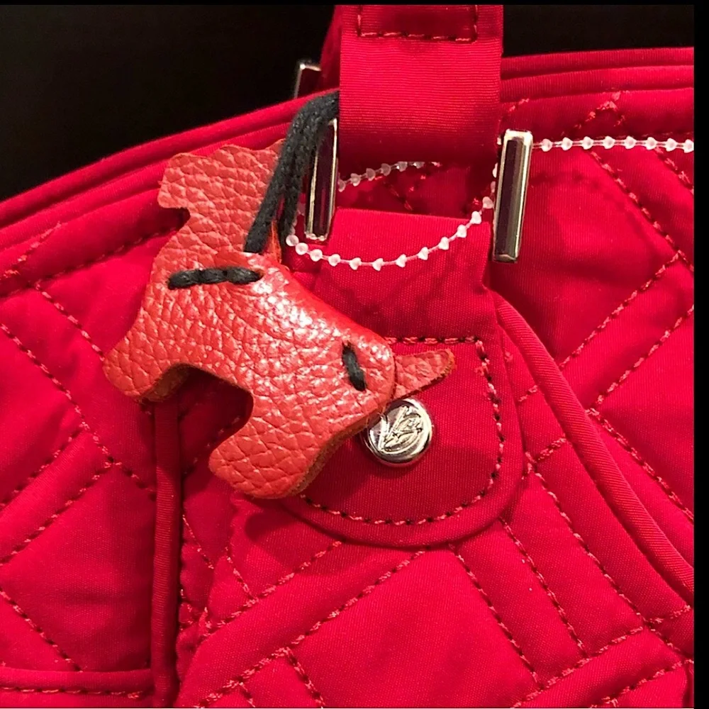 VERA BRADLEY Red Diamond Quilted Long Strap Shoulder Bag w/ Exterior Pockets - Picture 4 of 16